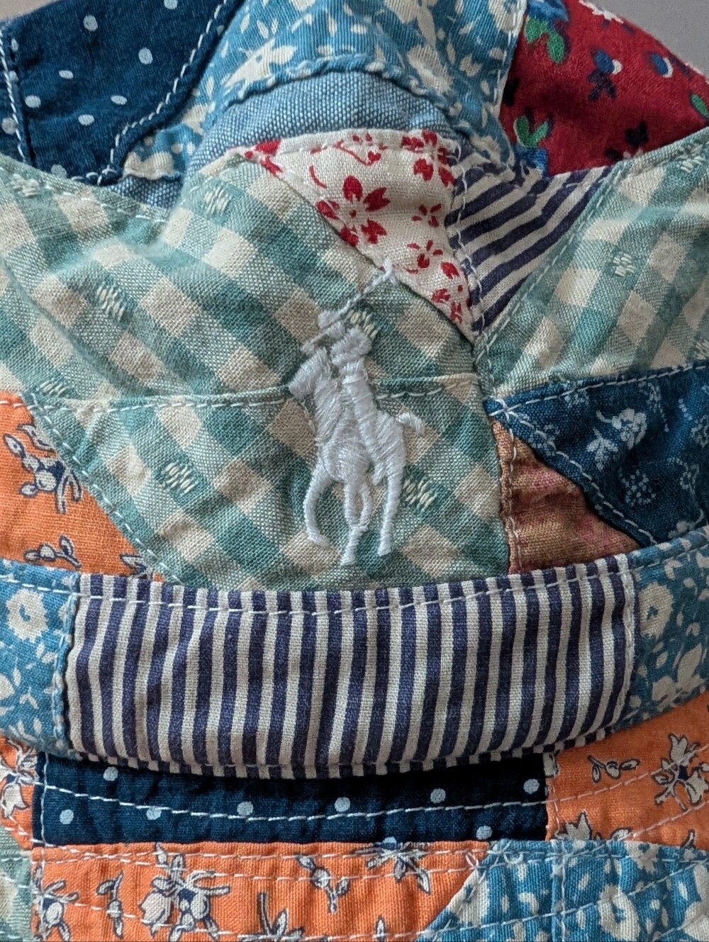 Polo Ralph Lauren Cotton Patchwork Bucket Hat S/M - Picture 4 of 8